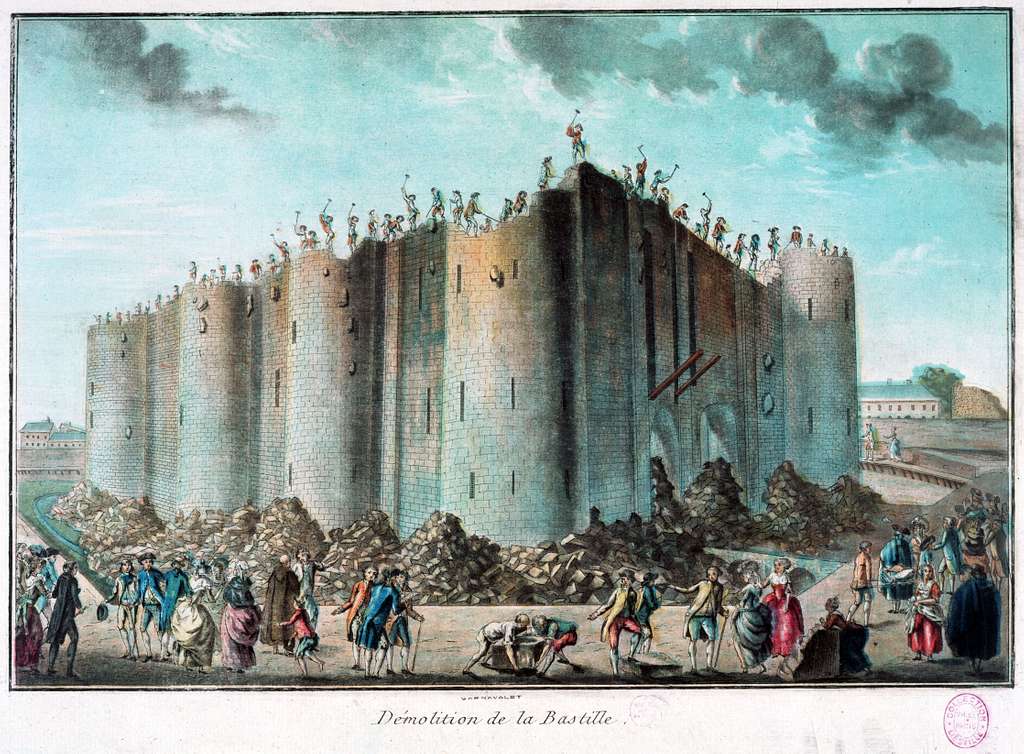 Demolition of the Bastille - a symbol of reedom for the French, and for us, people with mental health labels, as three of our people were among those who were freed